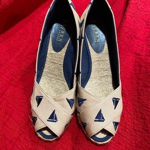 Ralph Lauren canvas wedge heel